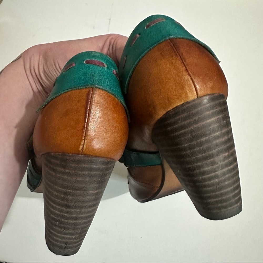 Elite by Corkys Multicolour Classic Leather Sawtooth Slip On Heels Booties Sz 11 - Picture 10 of 13